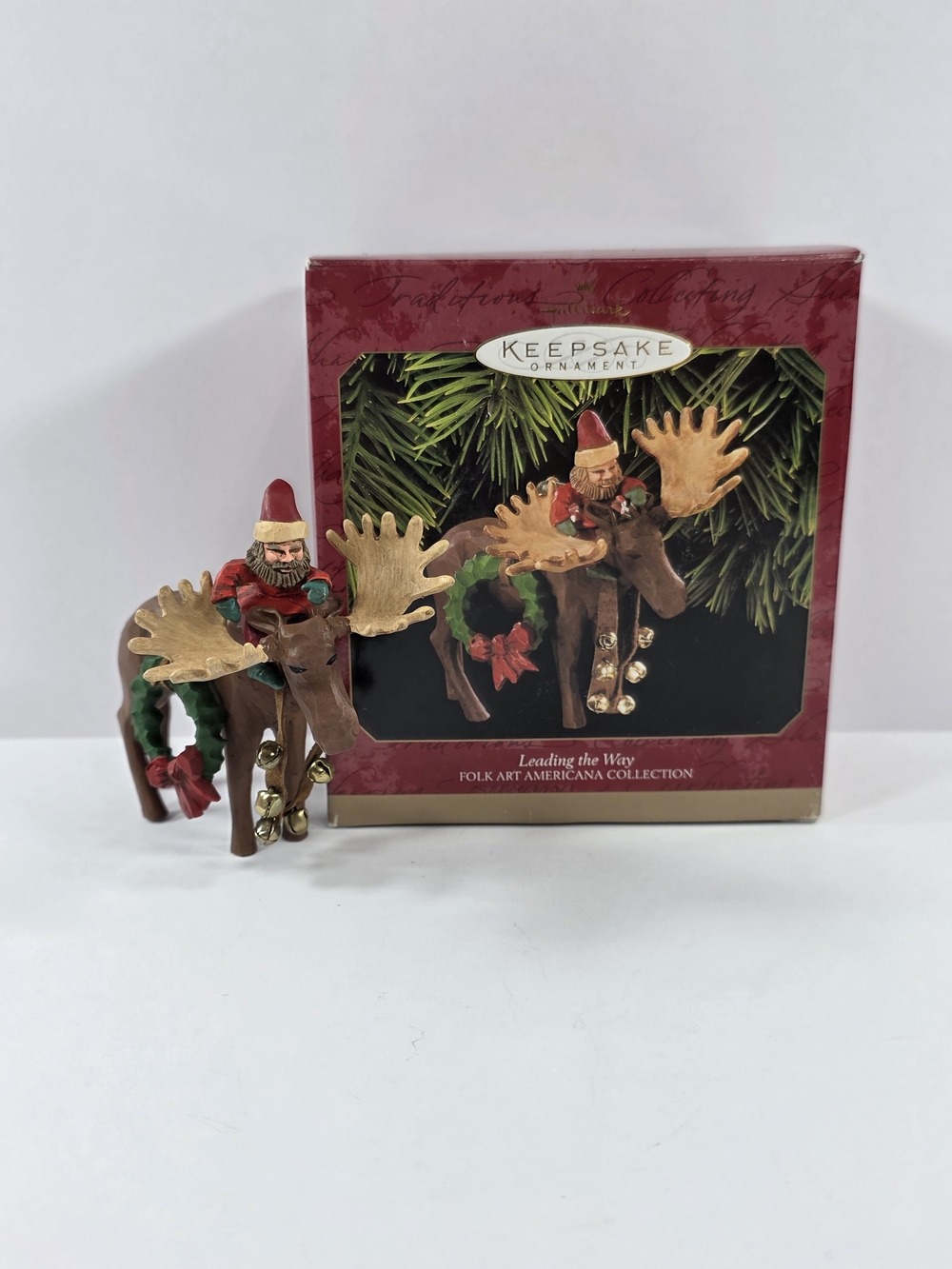 1997 Hallmark Keepsake Ornament Leading the Way Elf Reindeer